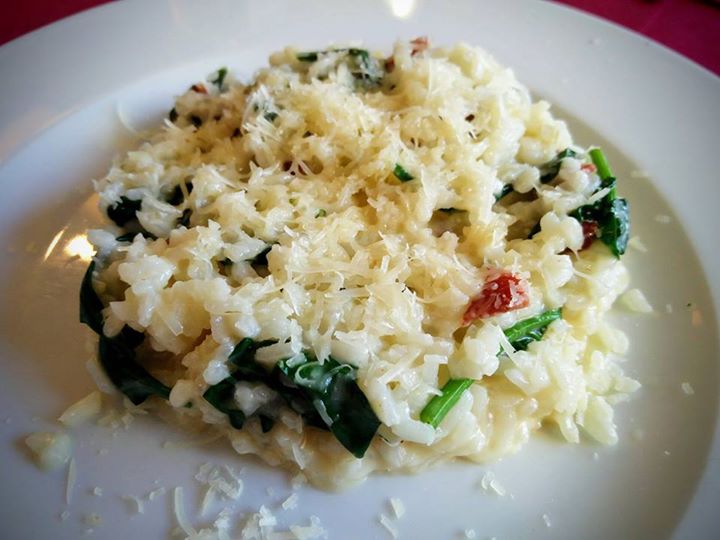 Risotto con espinacas y jamón ibérico