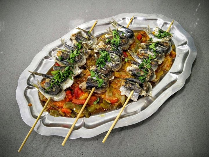 Brochetas de sardinas