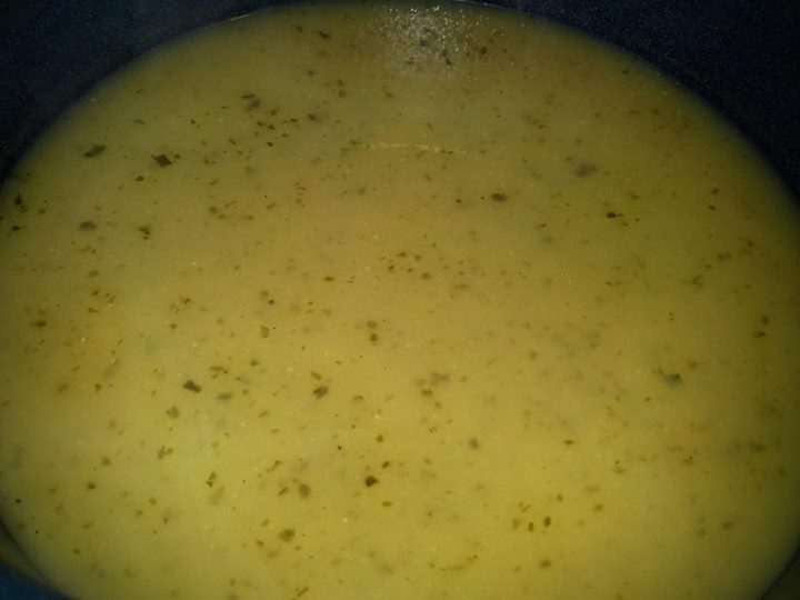 Crema de calabacín y algas