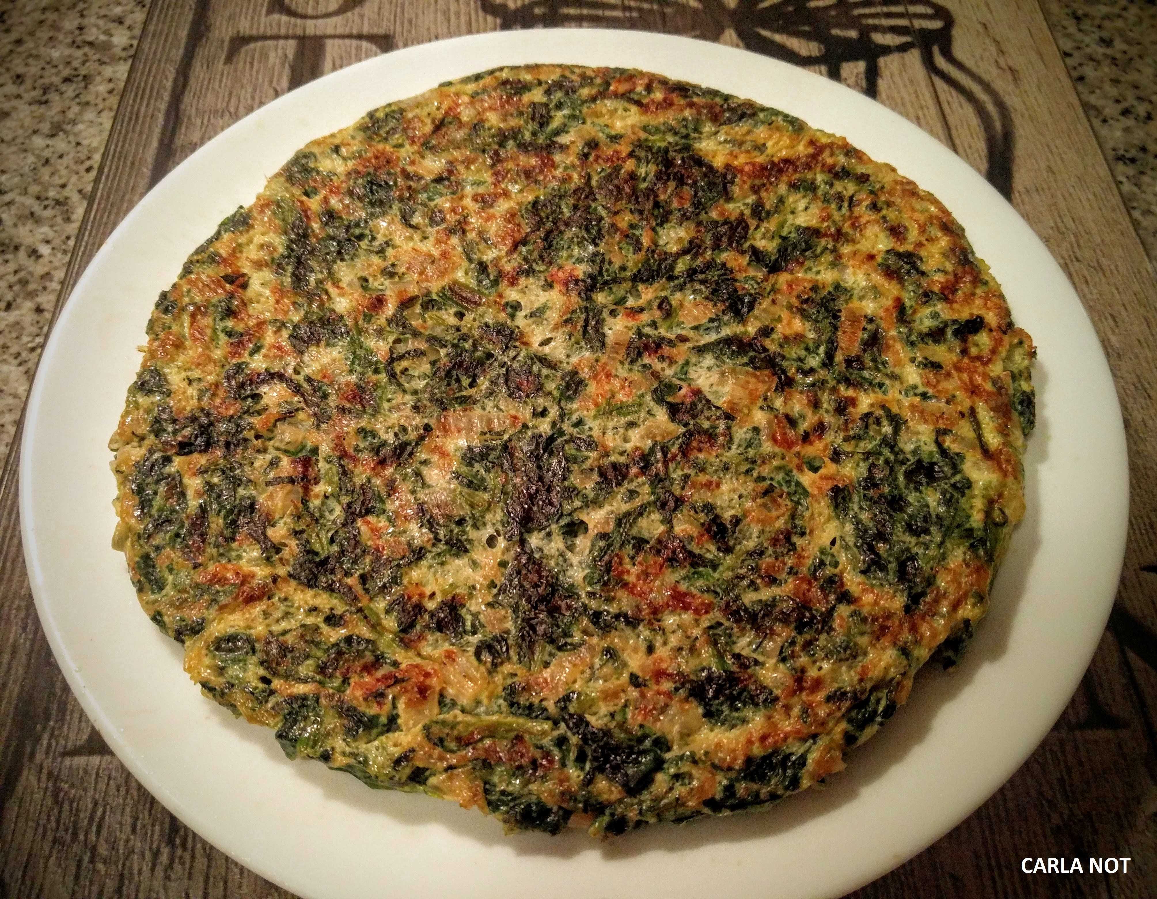 Tortilla de espinacas sin yemas