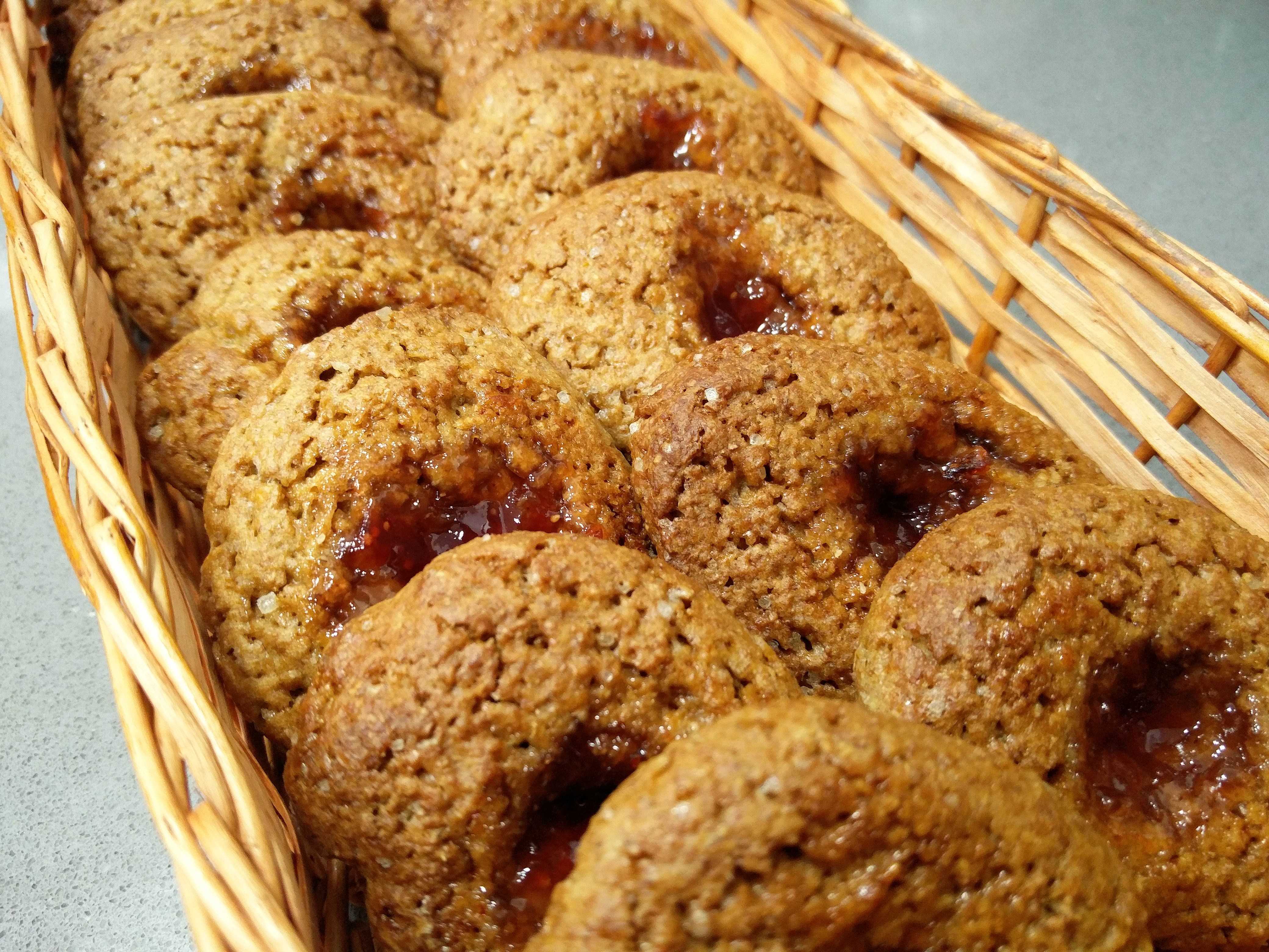 Galletas integrales con mermelada