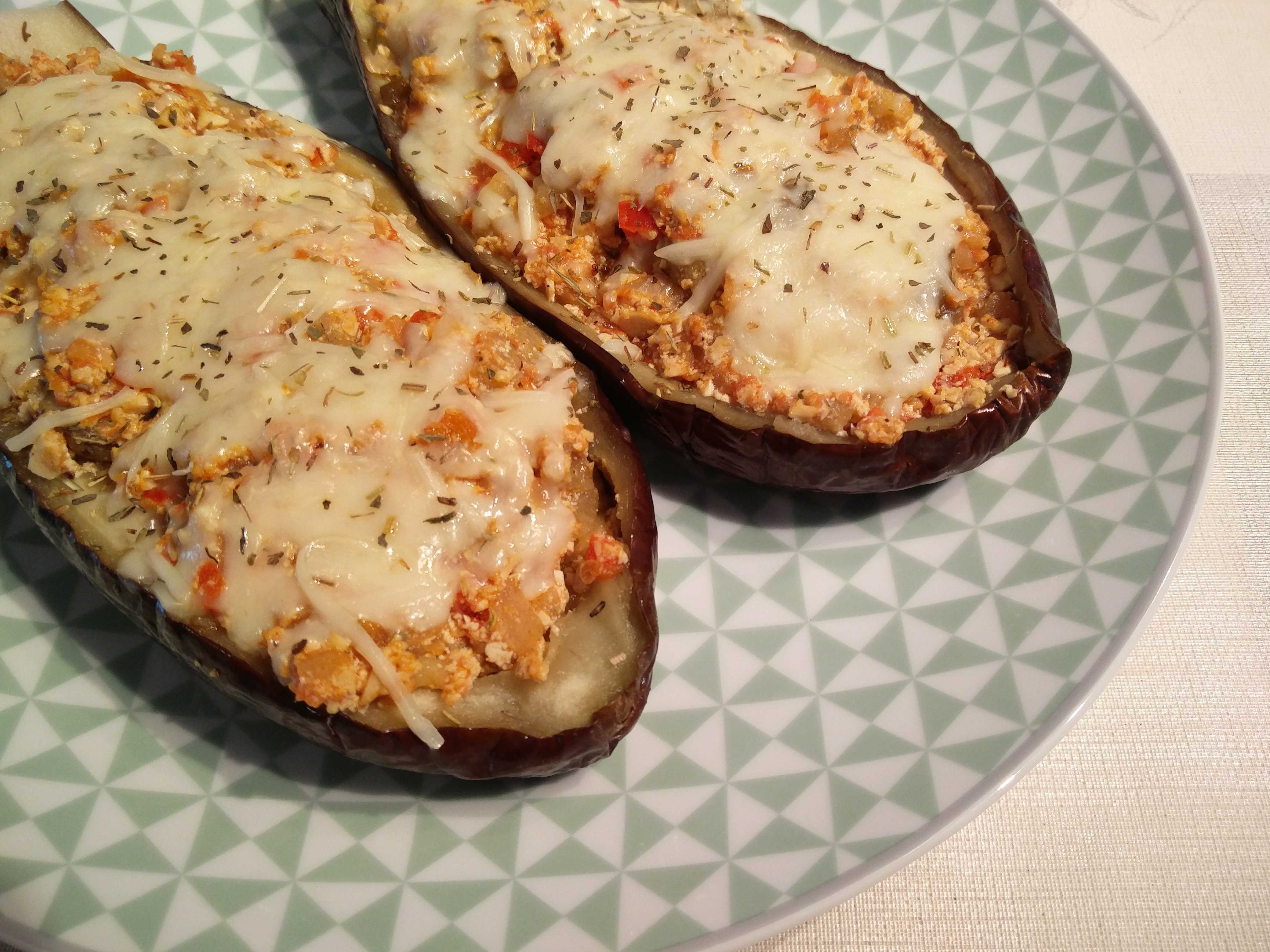 Berenjenas rellenas de tofu