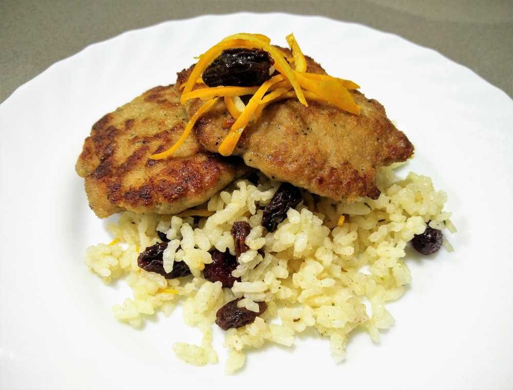 Filete ruso con arroz dulce